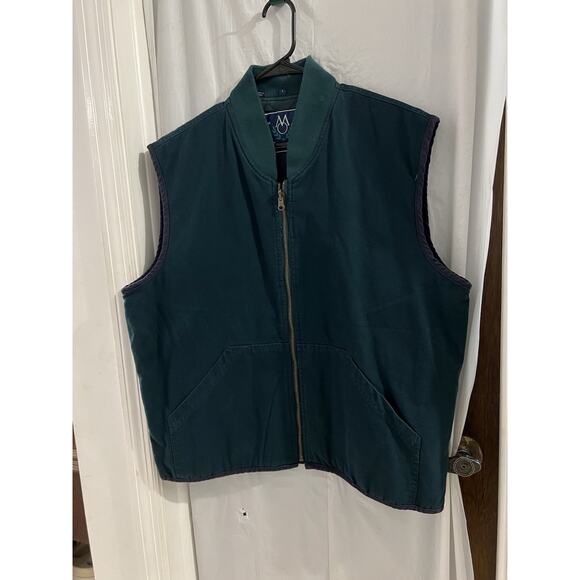Members Only Green Quilted Full Zip Vest Sz L - Picture 1 of 8